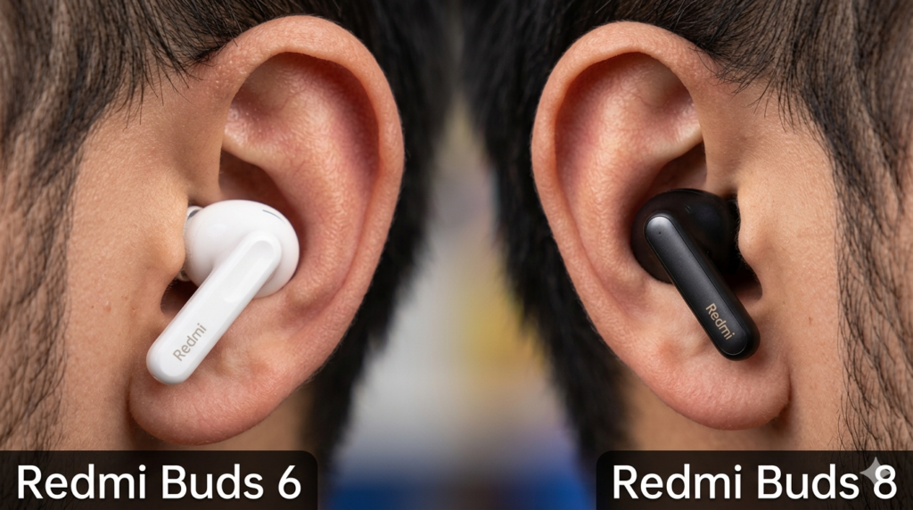 Close fones de ouvido bluetooth Redmi Buds 6 e 8