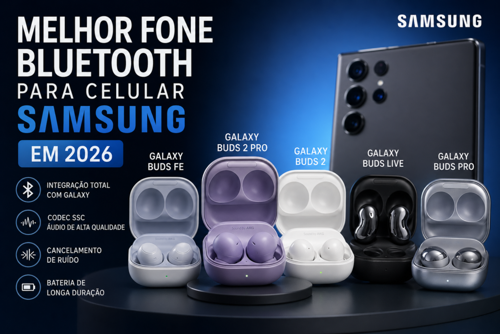 Melhor Fone Bluetooth para Celular Samsung em 2026 (Guia Oficial Galaxy Buds)