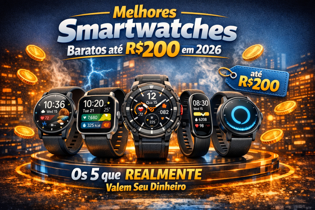 Melhores Smartwatches Baratos até R$200 em 2026: Os 5 que REALMENTE Valem Seu Dinheiro