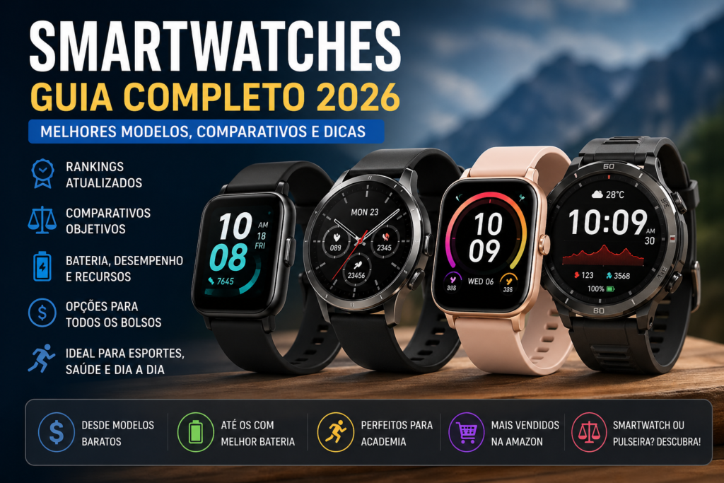 Smartwatches: Guia Completo 2026 (Melhores Modelos, Comparativos e Dicas)