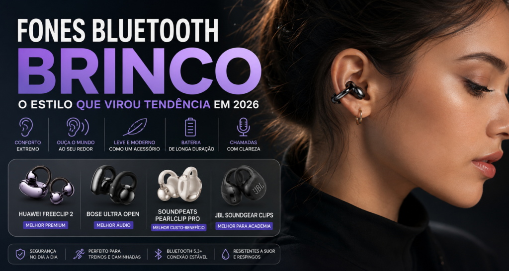 Fones Bluetooth “Brinco” em 2026: O Novo Estilo Fashion Tech Vale a Pena?