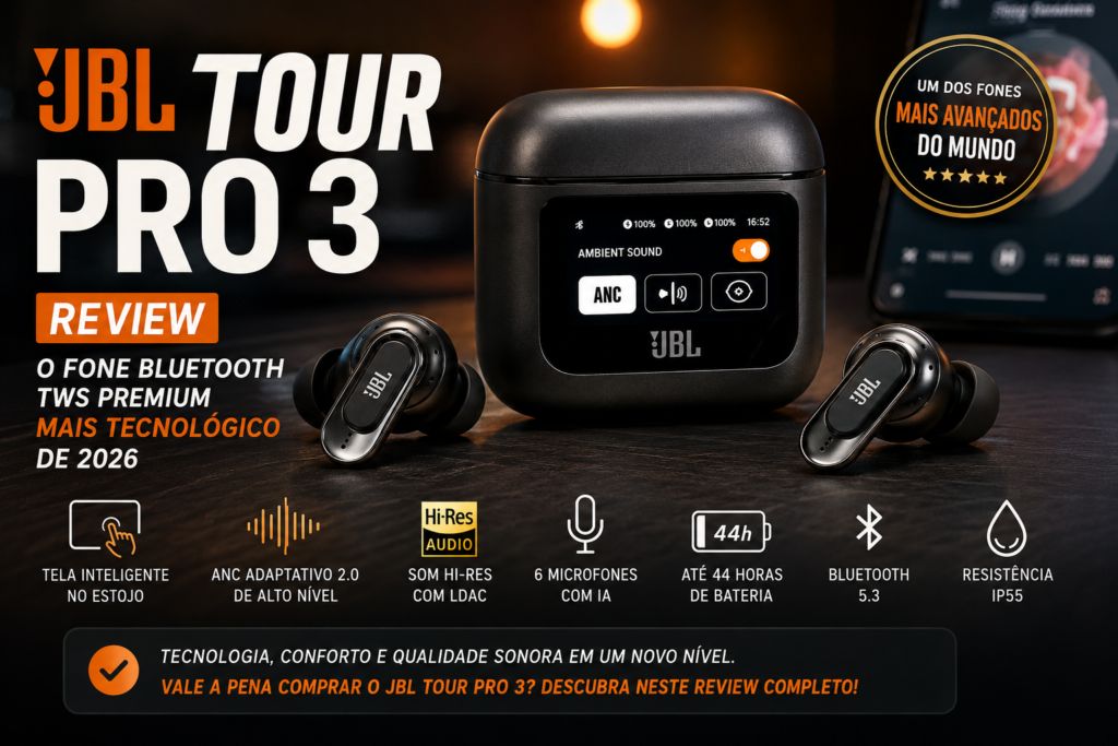 JBL Tour Pro 3: Review do Fone Bluetooth TWS Premium Mais Tecnológico de 2026