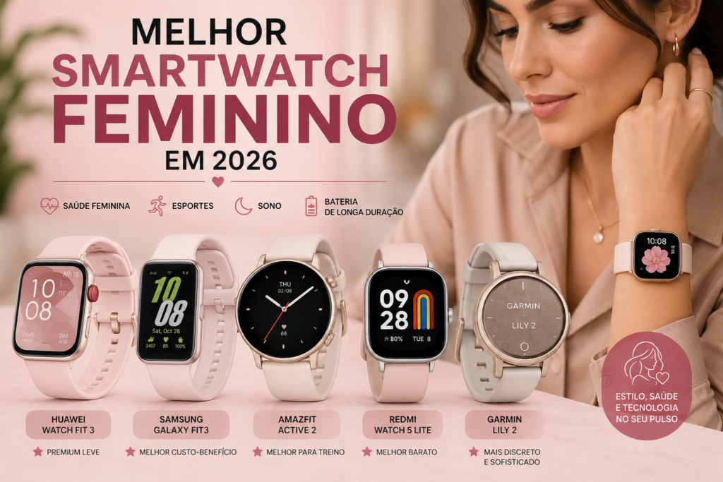 Melhor Smartwatch Feminino em 2026: 5 Modelos Lindos, Inteligentes e Que Valem a Pena