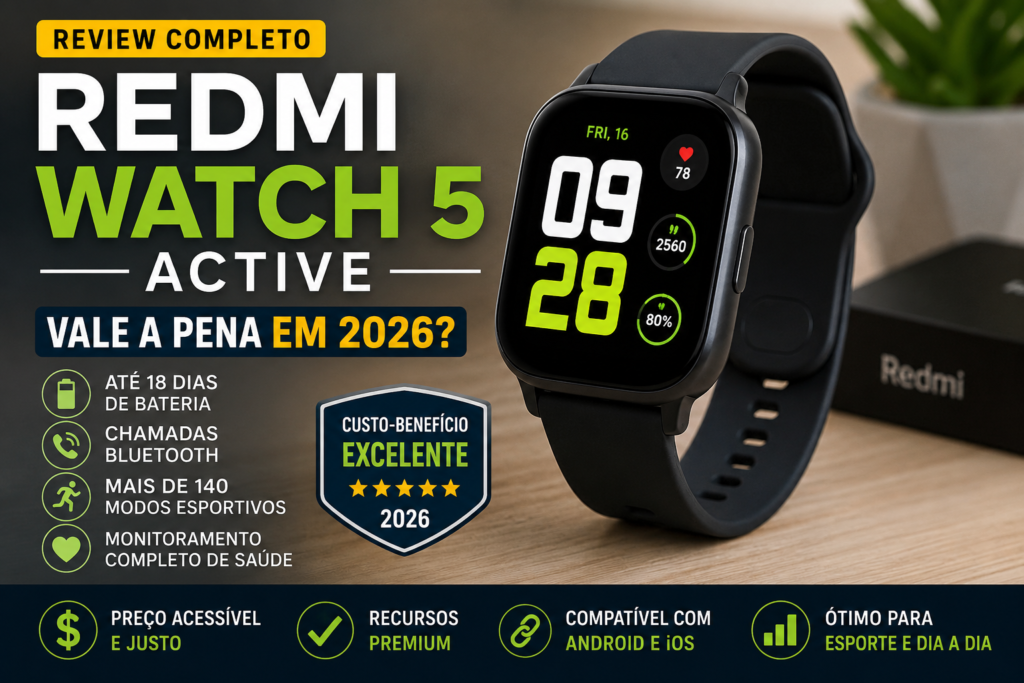 Redmi Watch 5 Active Vale a Pena em 2026? Review Completo