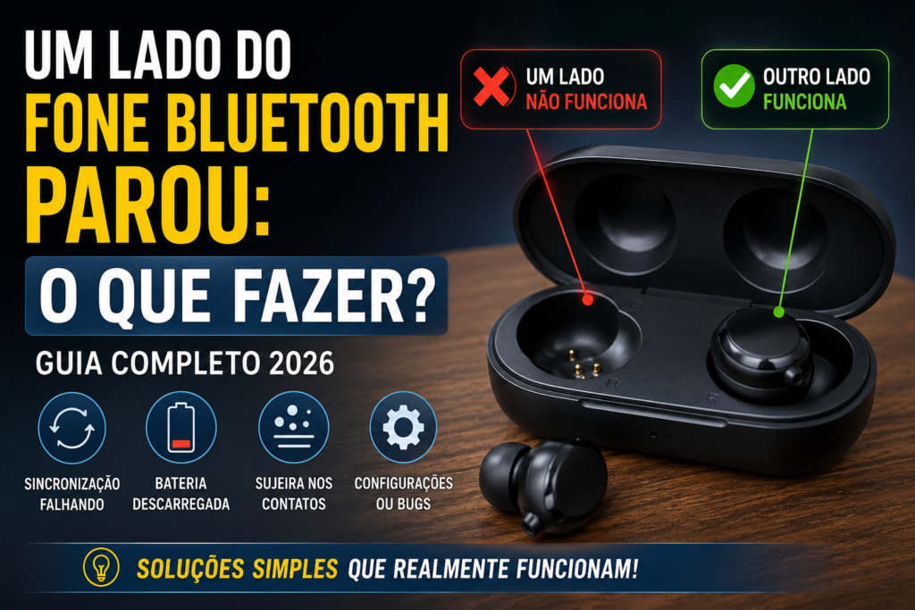 Um Lado do Fone Bluetooth Parou: O Que Fazer? Guia Completo Para Resolver em 2026