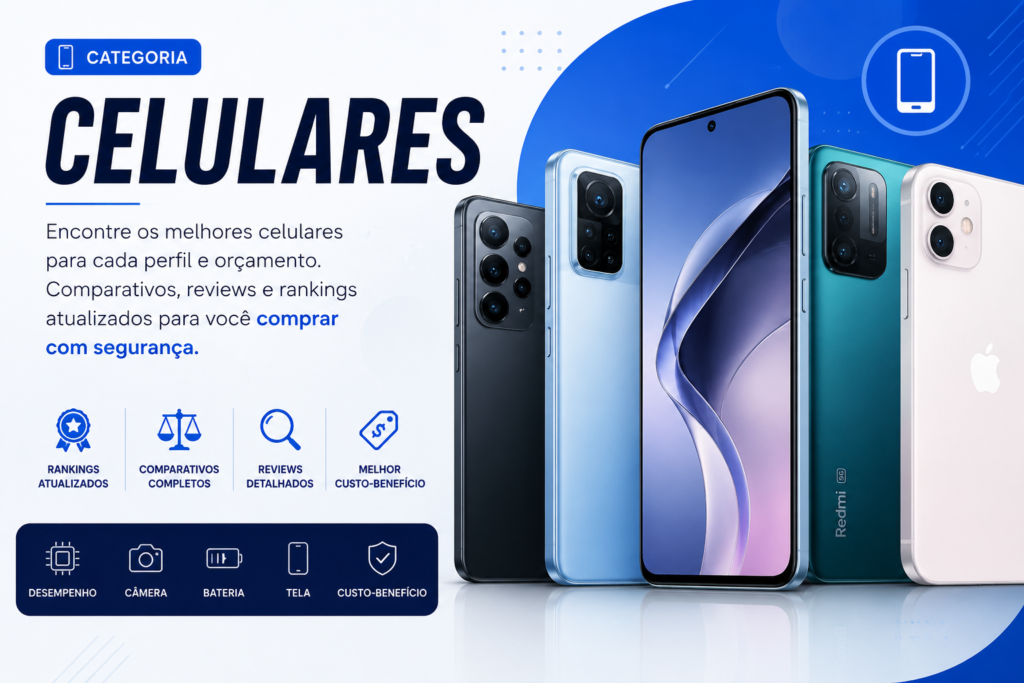 Encontre os melhores celulares para cada perfil e orçamento. Confira comparativos, análises, reviews completos e rankings atualizados com os smartphones mais recomendados de 2026. Descubra modelos Samsung, Xiaomi, Motorola, Apple e outras marcas, além de dicas para escolher o celular ideal para fotos, jogos, trabalho, estudos ou uso diário. Nosso objetivo é ajudar você a comprar com segurança, comparando desempenho, câmeras, bateria, tela e custo-benefício em um só lugar.