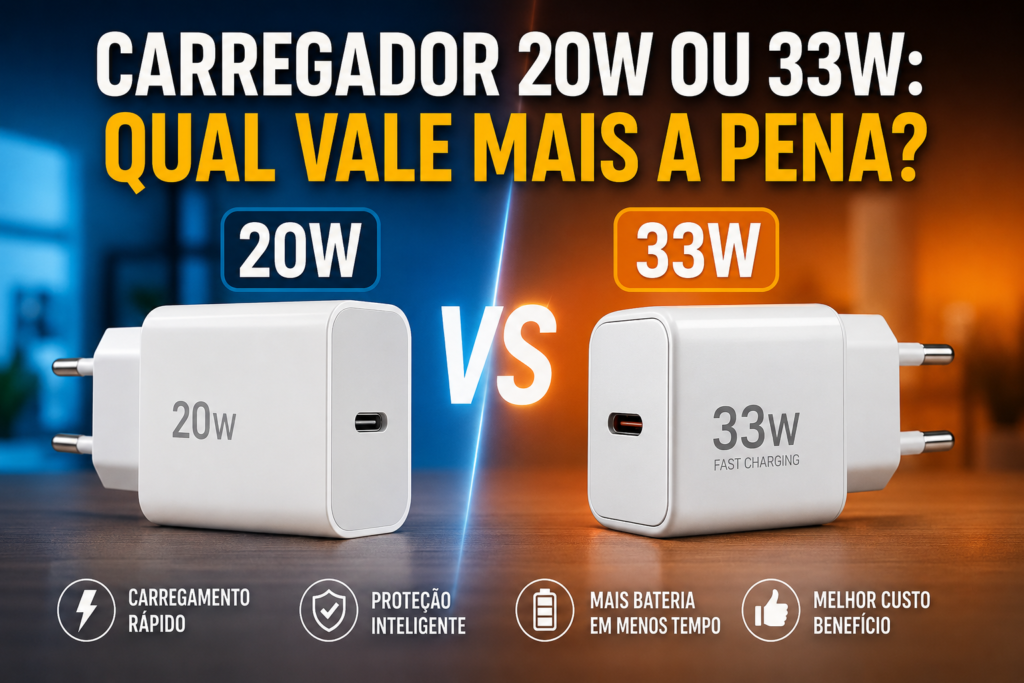 Carregador 20W ou 33W: Qual Vale Mais a Pena?
