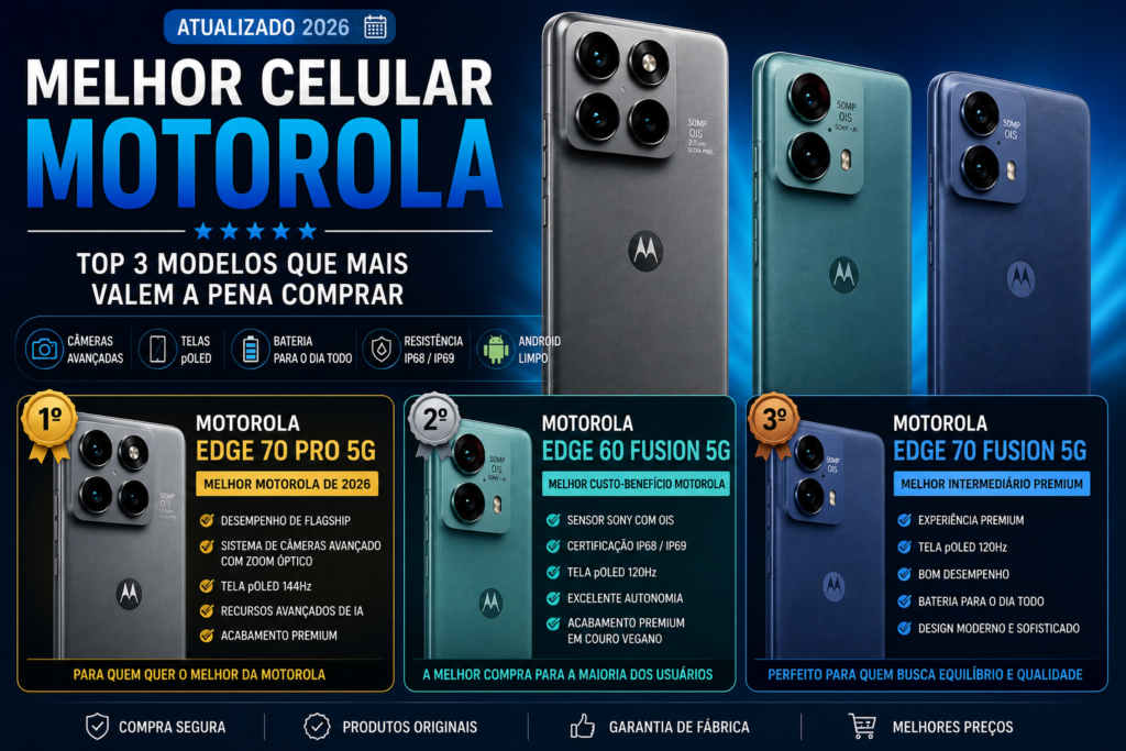 Melhor Celular Motorola em 2026: Top 3 Modelos Que Mais Valem a Pena Comprar