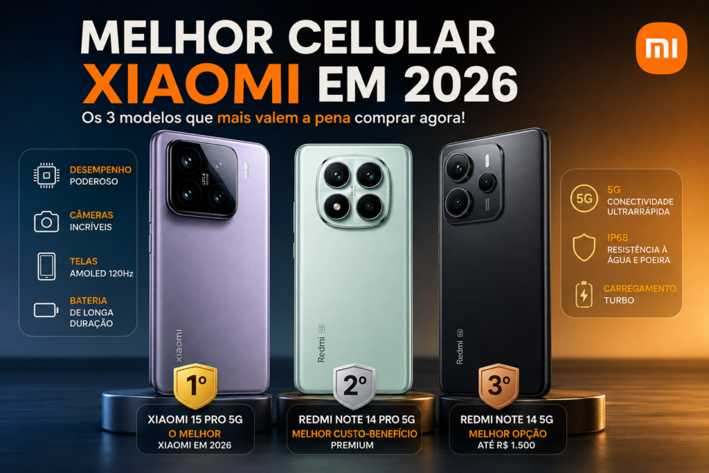 Melhor Celular Xiaomi em 2026: Top 3 Modelos Que Mais Valem a Pena Comprar