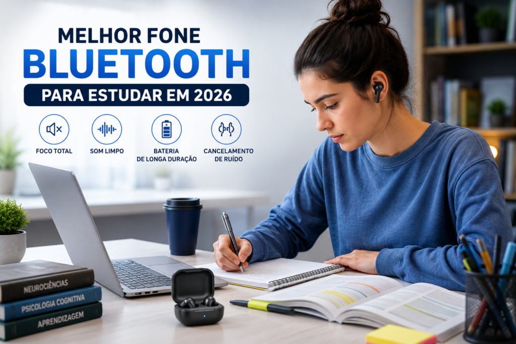 Melhor Fone Bluetooth para Estudar em 2026: TOP 3 Modelos Para Máxima Concentração