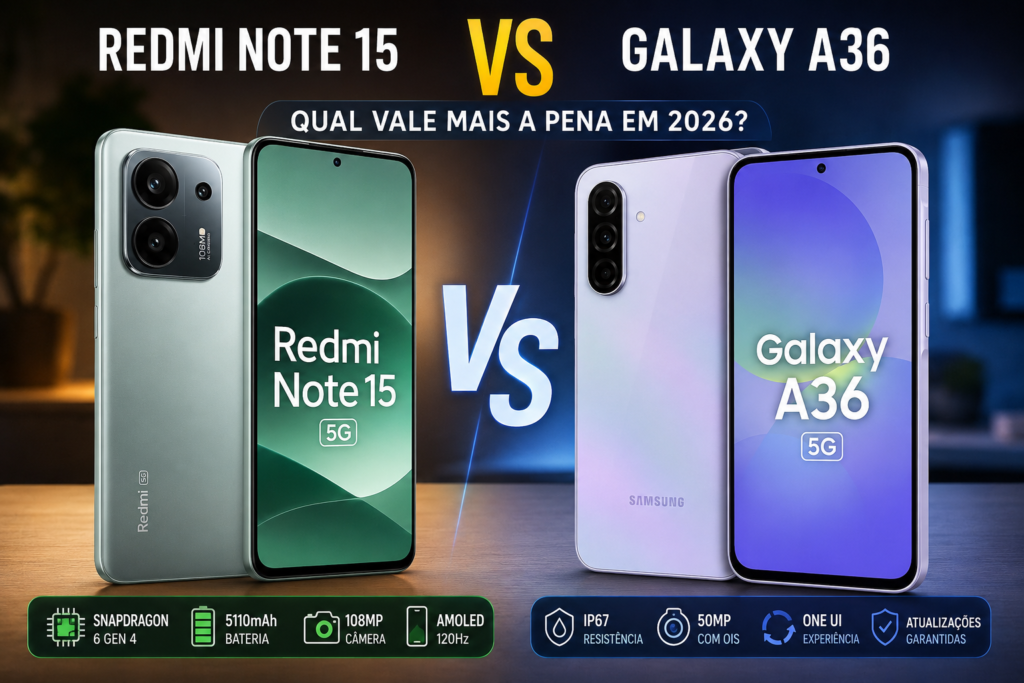 Redmi Note 15 vs Galaxy A36: Qual Vale Mais a Pena Comprar em 2026?