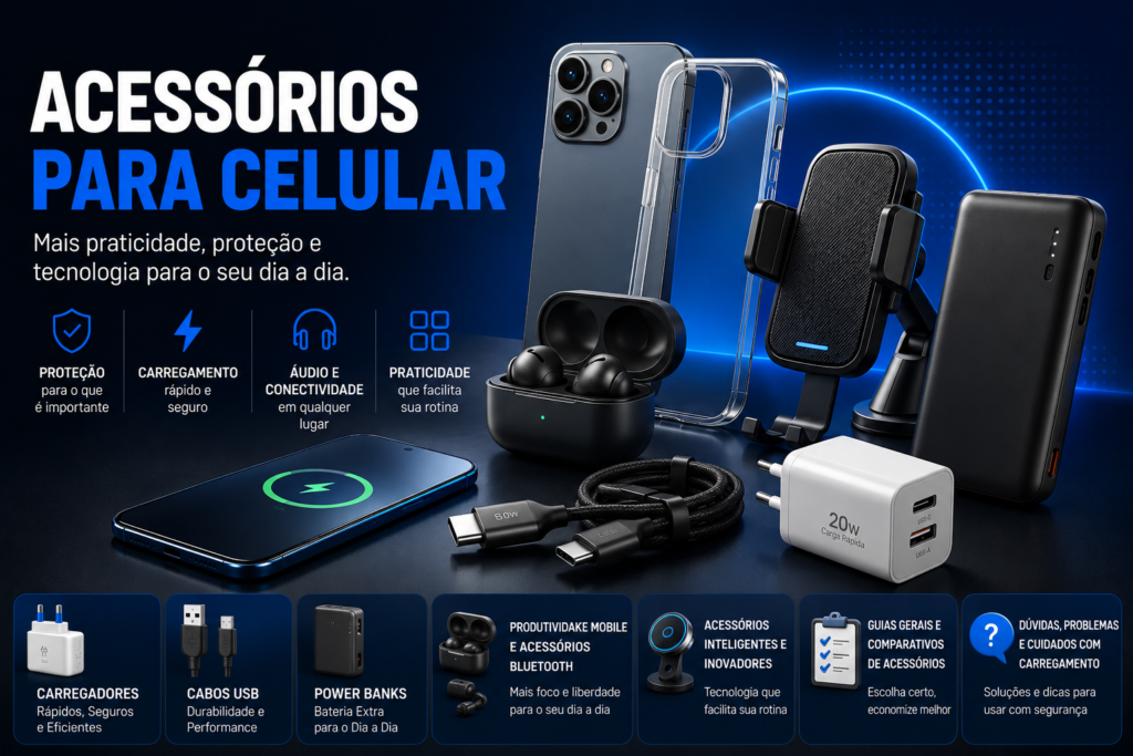 Acessórios para Celular:
Carregadores, Cabos, Power Banks e Mais