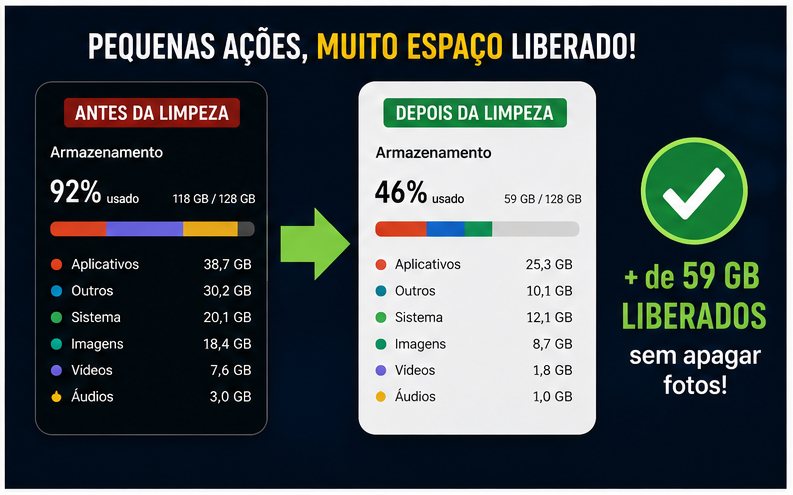 Antes x Depois da limpeza