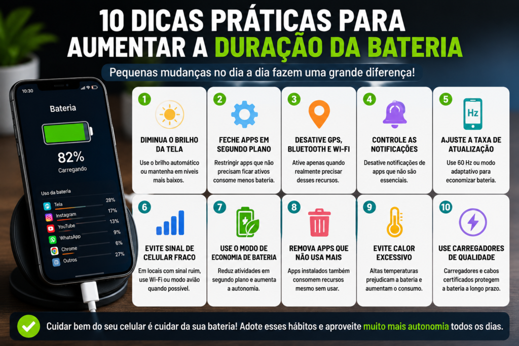 Como aumentar a duração da bateria no dia a dia