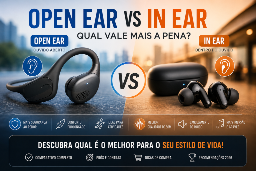 Open Ear vs In Ear: Qual Vale Mais a Pena em 2026?